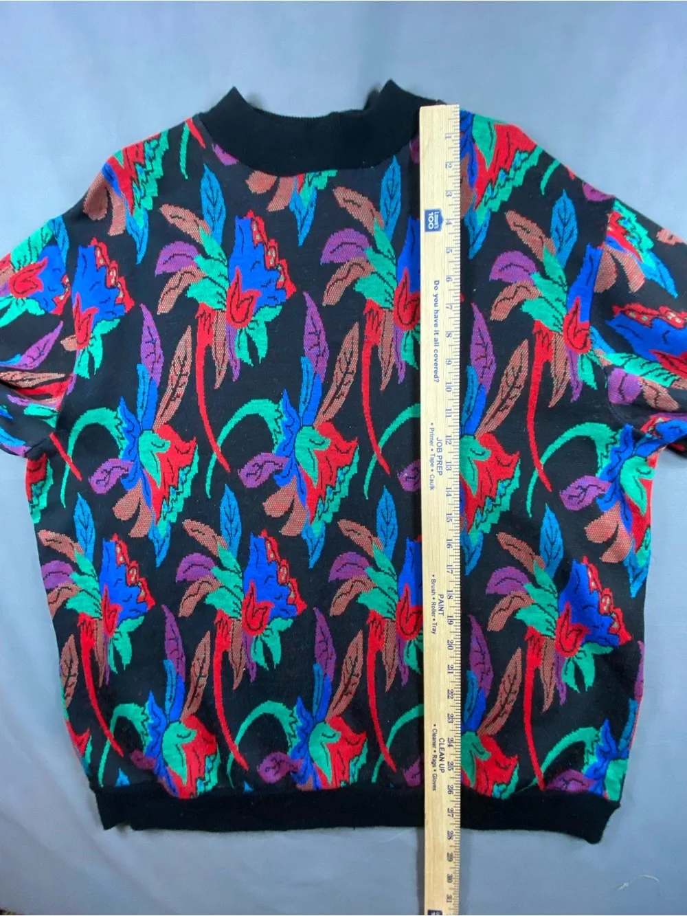 Vintage 80s Bedford Fair Women's Black Floral Crewneck Sweater